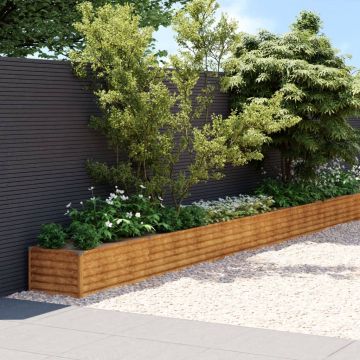 Gossi strat inaltat de gradina, 1152x50x36 cm, otel corten