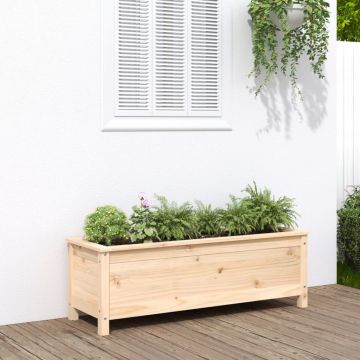 Gossi strat inaltat de gradina, 119,5x40x39 cm, lemn masiv de pin
