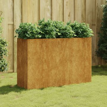 Gossi strat inaltat de gradina, 120x40x80 cm, otel corten