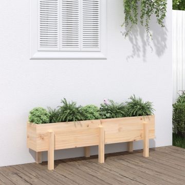 Gossi strat inaltat de gradina, 121x30x38 cm, lemn masiv de pin