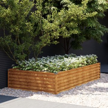 Gossi strat inaltat de gradina, 195x100x36 cm, otel corten