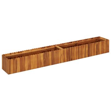 Gossi strat inaltat de gradina, 200x30x25 cm, lemn masiv de acacia