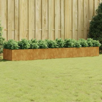 Gossi strat inaltat de gradina, 360x80x40 cm, otel corten
