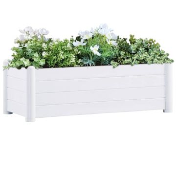 Gossi strat inaltat de gradina, alb, 100 x 43 x 35 cm, pp