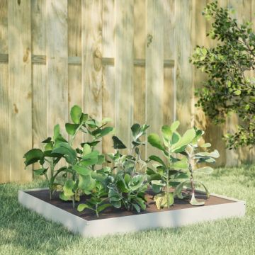 Gossi strat inaltat de gradina, alb, 100x100x18,5 cm, otel