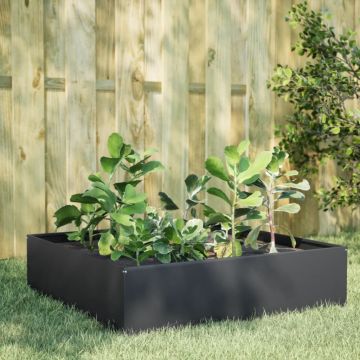 Gossi strat inaltat de gradina, antracit, 100x100x25 cm, otel