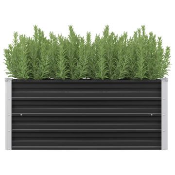 Gossi strat inaltat de gradina antracit 100x40x45 cm otel galvanizat