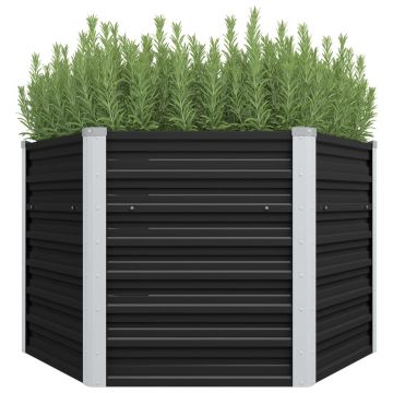 Gossi strat inaltat de gradina antracit 129x129x77 cm otel galvanizat
