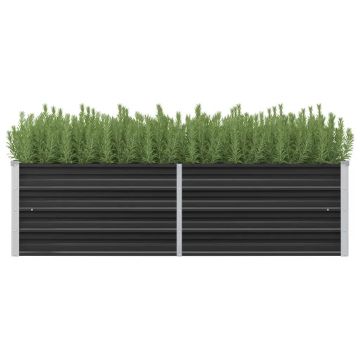 Gossi strat inaltat de gradina antracit 160x40x45 cm otel galvanizat