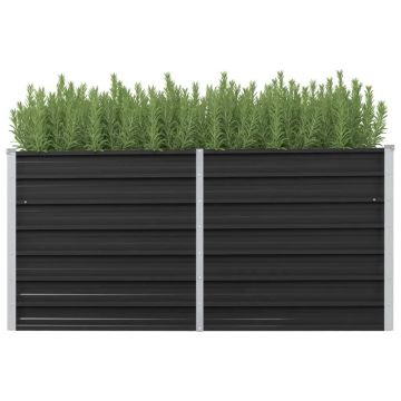 Gossi strat inaltat de gradina antracit 160x40x77 cm otel galvanizat