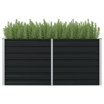 Gossi strat inaltat de gradina antracit 160x80x77 cm otel galvanizat