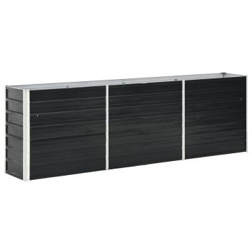 Gossi strat inaltat de gradina antracit 240x40x77 cm otel galvanizat