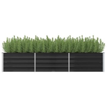 Gossi strat inaltat de gradina antracit 240x80x45 cm otel galvanizat