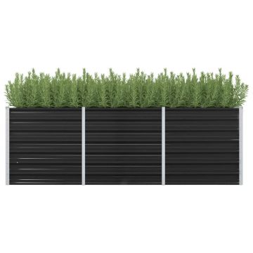Gossi strat inaltat de gradina antracit 240x80x77 cm otel galvanizat