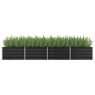 Gossi strat inaltat de gradina antracit 320x80x45 cm otel galvanizat