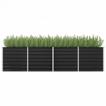 Gossi strat inaltat de gradina antracit 320x80x77 cm otel galvanizat
