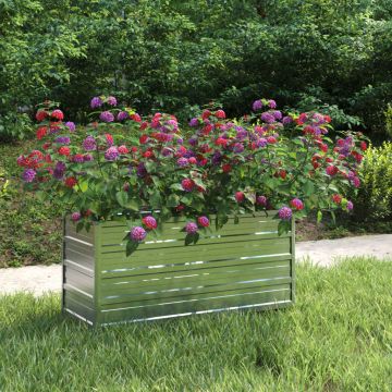 Gossi strat inaltat de gradina argintiu 100x40x45 cm otel galvanizat
