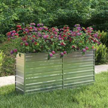 Gossi strat inaltat de gradina argintiu 160x40x77 cm otel galvanizat