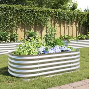 Gossi strat inaltat de gradina argintiu 160x80x44 cm otel galvanizat
