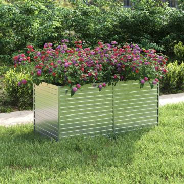 Gossi strat inaltat de gradina argintiu 160x80x77 cm otel galvanizat