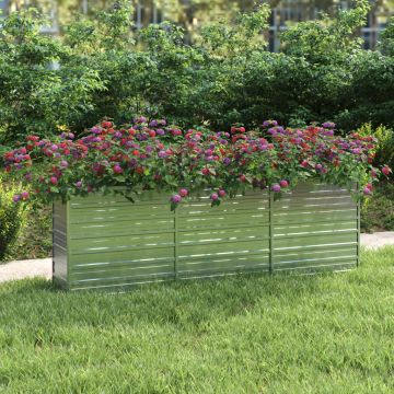 Gossi strat inaltat de gradina argintiu 240x40x77 cm otel galvanizat