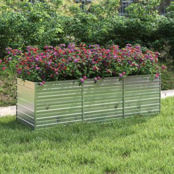 Gossi strat inaltat de gradina argintiu 240x80x77 cm otel galvanizat
