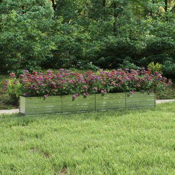 Gossi strat inaltat de gradina argintiu 320x40x45 cm otel galvanizat