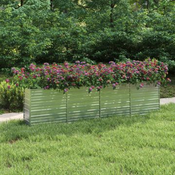 Gossi strat inaltat de gradina argintiu 320x40x77 cm otel galvanizat