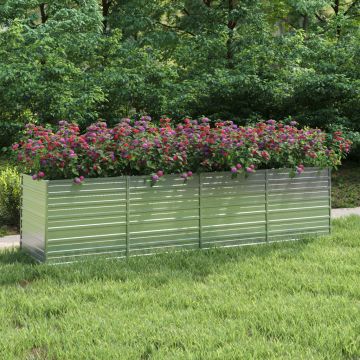 Gossi strat inaltat de gradina argintiu 320x80x77 cm otel galvanizat