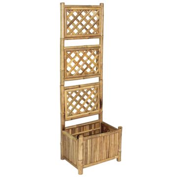 Gossi strat inaltat de gradina cu spalier din bambus, 40 cm