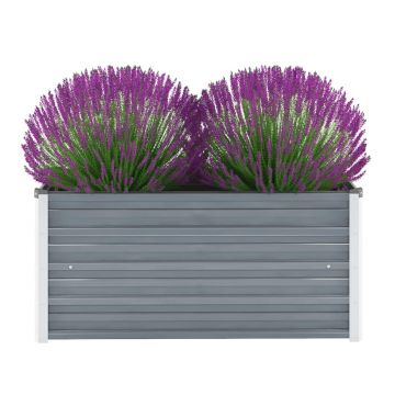 Gossi strat inaltat de gradina, gri, 100x40x45 cm, otel galvanizat