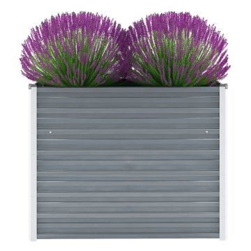 Gossi strat inaltat de gradina, gri, 100x40x77 cm, otel galvanizat