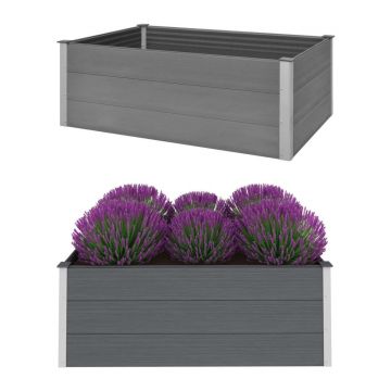 Gossi strat inaltat de gradina, gri, 150 x 100 x 54 cm, wpc