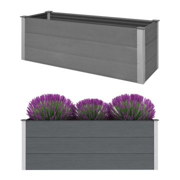 Gossi strat inaltat de gradina, gri, 150 x 50 x 54 cm, wpc