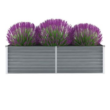Gossi strat inaltat de gradina, gri, 160 x 40 x 45 cm otel galvanizat