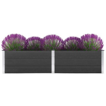 Gossi strat inaltat de gradina, gri, 250 x 100 x 54 cm, wpc