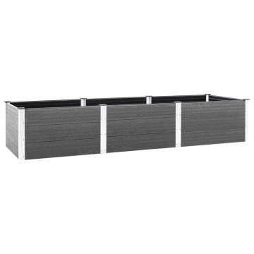Gossi strat inaltat de gradina, gri, 300x100x54 cm, wpc