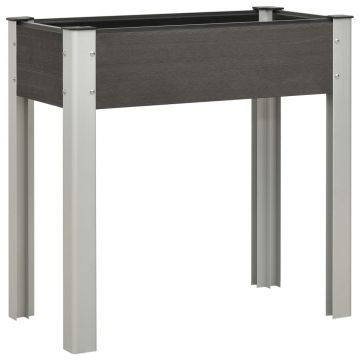 Gossi strat inaltat de gradina, gri, 75x40x75 cm, wpc