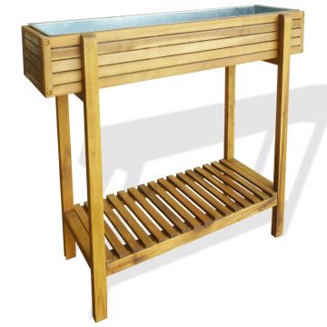 Gossi strat inaltat de gradina, lemn masiv de acacia si zinc