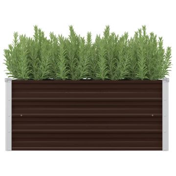 Gossi strat inaltat de gradina, maro, 100x40x45 cm, otel galvanizat