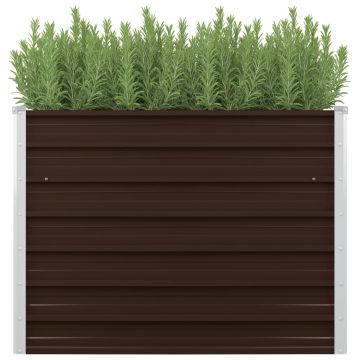Gossi strat inaltat de gradina, maro, 100x40x77 cm, otel galvanizat