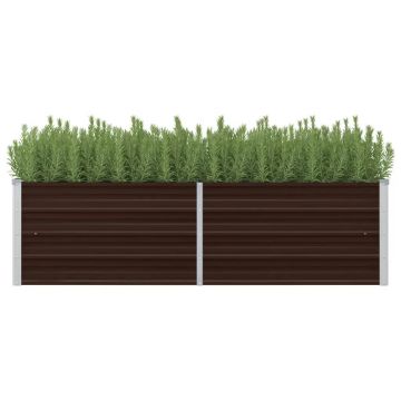 Gossi strat inaltat de gradina, maro, 160x40x45 cm, otel galvanizat