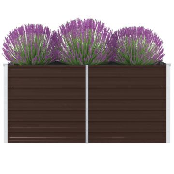 Gossi strat inaltat de gradina, maro, 160x80x45 cm, otel galvanizat