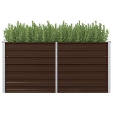 Gossi strat inaltat de gradina, maro, 160x80x77 cm, otel galvanizat