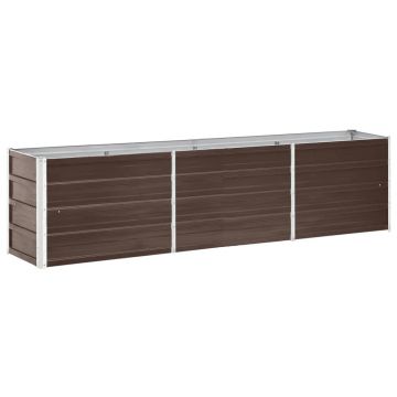Gossi strat inaltat de gradina maro 240 x 40 x 45 cm otel galvanizat