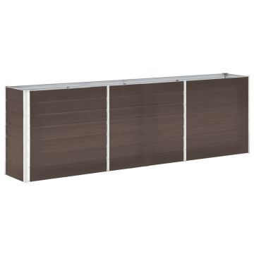 Gossi strat inaltat de gradina, maro, 240x40x77 cm, otel galvanizat