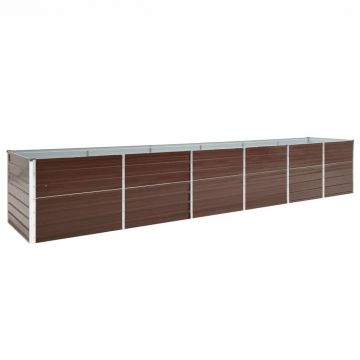 Gossi strat inaltat de gradina, maro, 480x80x77 cm, otel galvanizat