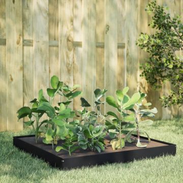 Gossi strat inaltat de gradina, negru, 100x100x18,5 cm, otel