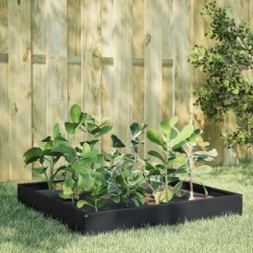 Gossi strat inaltat de gradina, negru, 100x100x26 cm, otel