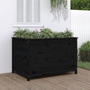 Gossi strat inaltat de gradina negru 119,5x82,5x78 cm lemn masiv pin